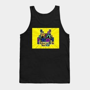 Gamer Invaders Flowers Game by LowEndGraphics Tank Top